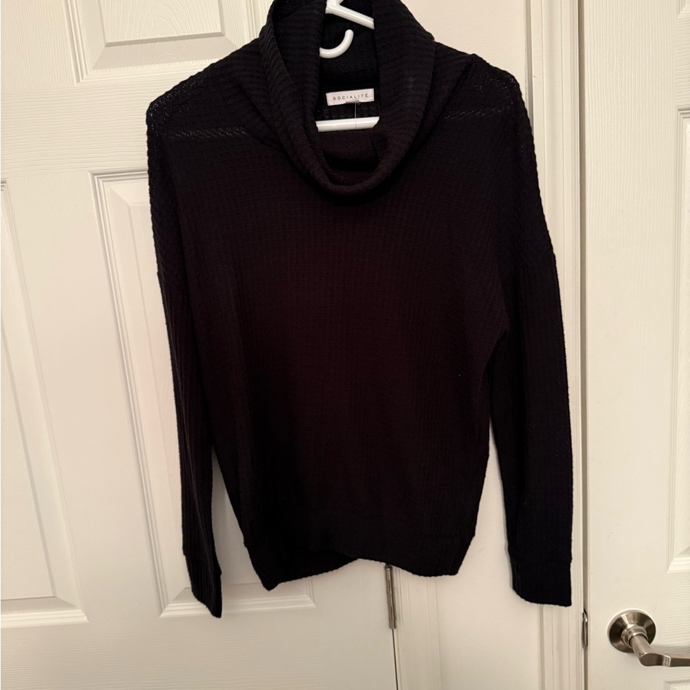 Socialite Classic Black Cowl Neck Sweater